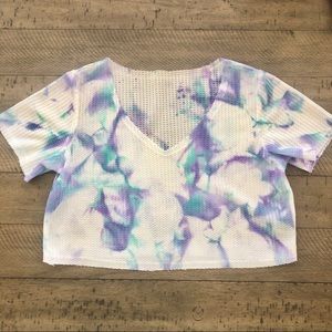Tie Dye Waffle Crop Top